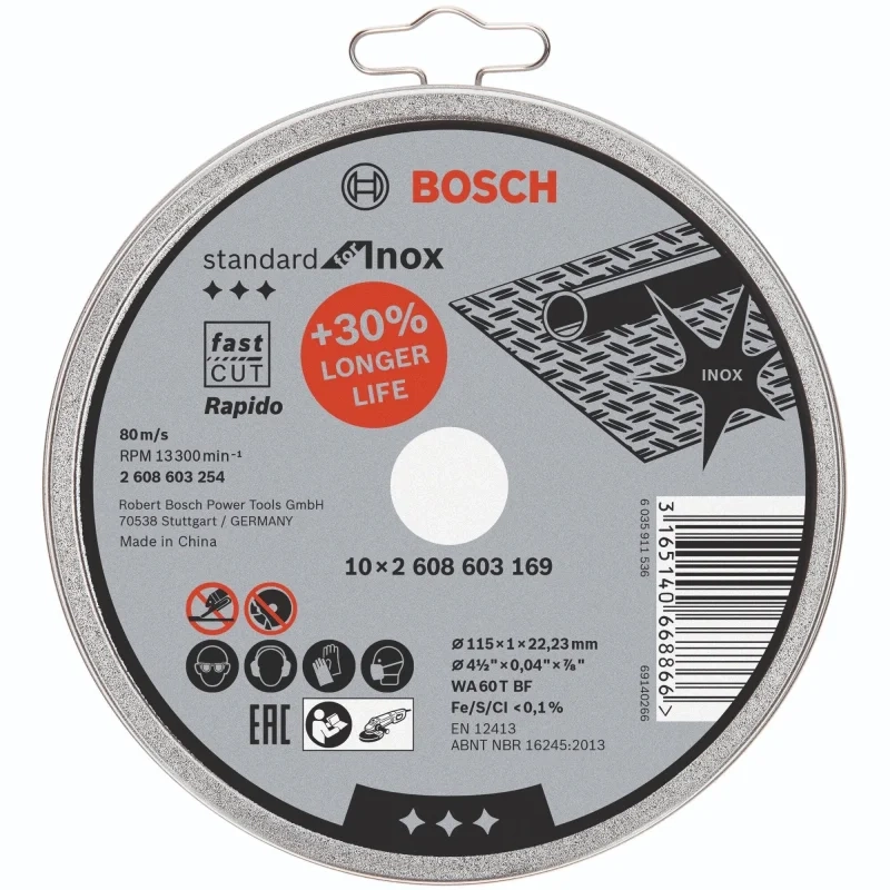 BOSCH 115X1 X22,23 MM EXPERT KESİCİ FOR İNOX DÜZ 1*10 10 LU PAKET 